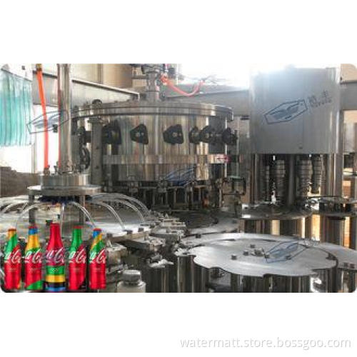 Food Grade Soft Drink Filling Line Glass Bottle Filler Mach